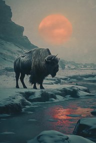 Poszter 68x101cm Bölény monolit