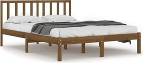 vidaXL mézbarna tömör fenyőfa ágykeret 200 x 200 cm