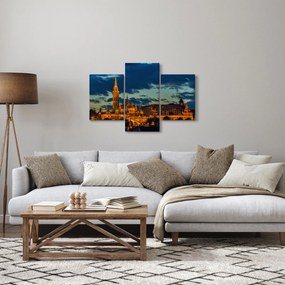 Kivilágított épületek képe (90x60 cm)