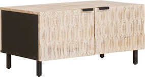 vidaXL Dohányzóasztal Fehér 80 x 50 x 40 cm Tömör Mangófát