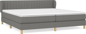 vidaXL sötétszürke szövet rugós ágy matraccal 200 x 200 cm