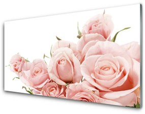Modern üvegkép Rózsa virágok Plant 100x50 cm