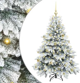 vidaXL Mű karácsonyfa 150 LED-del állvánnyal Fehér 150 cm PE és PVC