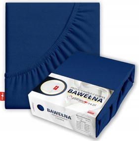 Gumis lepedő 100x200 Vastag Pamut Prémium Oldal 30 cm Sötétkék