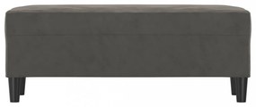 sötétszürke bársony pad 100x35x41 cm