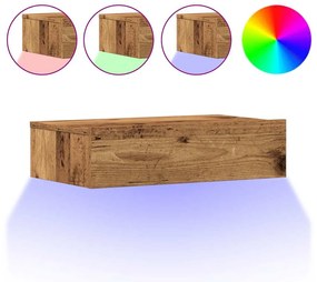 Éjjeliszekrény antik fa 60 x 35 cm szerelt fa