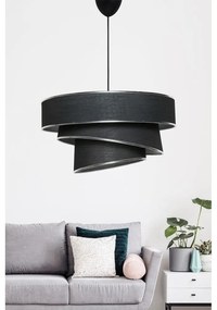 Fekete-ezüstszínű függőlámpa textil búrával ø 40 cm Couper – Opviq lights