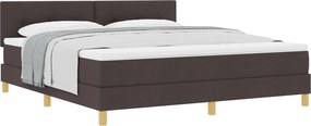 vidaXL Boxrugós ágy matracmal Sötét Barna 180 x 200 cm szövet