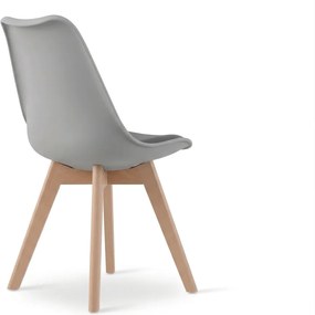 Szürke BALI MARK szék bükk lábakkal, sötétszürke ülőke