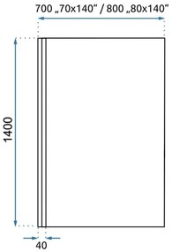 REA-K7390 - LAGOS kádparaván 140x80 cm fekete/átlátszó