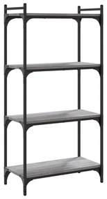 4 szintes szürke sonoma szerelt fa könyvespolc 60 x 30 x 120 cm