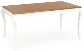Asztal Houston 1202Fehér, Sötét tölgy, 78x80x160cm, Hosszabbíthatóság, Természetes fa furnér, Fa