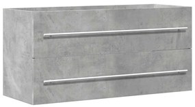 betonszürke szerelt fa mosdószekrény 100 x 38,5 x 48 cm