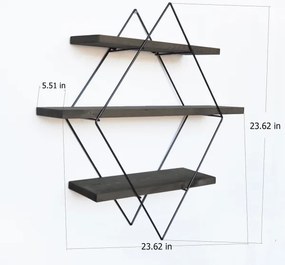 Fali polc 60x60 cm lucfenyő