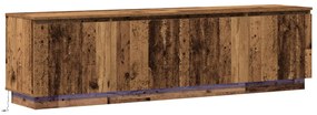 TV Szekrény LED Régi Fa 180x38x49 cm Szerelt Fa