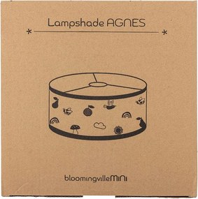 Fehér-barna gyerek lámpabúra textil búrával ø 34 cm Agnes – Bloomingville Mini