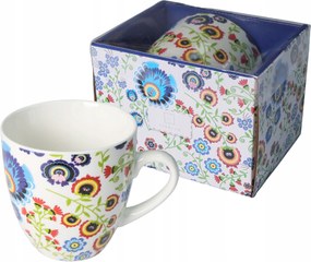 Livello porcelán bögre 1000 ML nagy teáscsésze folk art füllel