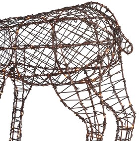 Állólámpa barna rattan rénszarvas LED-del IP44 - Flossie