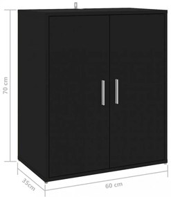 vidaX fekete szerelt fa cipősszekrény 60 x 35 x 70 cm