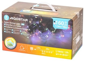 Aigostar - LED napelemes karácsonyi fényfüzér 20 LED, 8 funkció, 11,5 m, IP65, s