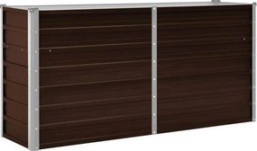 vidaXL barna horganyzott acél kerti magaságyás 160 x 40 x 77 cm