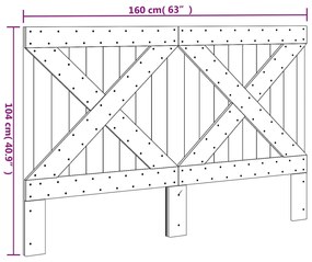 tömör fenyőfa fejtámla 160 x 104 cm