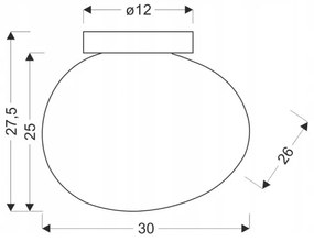 Mennyezeti lámpa STONES 1xE27/40W/230V átm. 30 cm