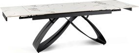 Luigi kerámia kihúzható asztal 160–240 cm, fehér márvány/fekete színben