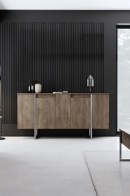 Konzolasztal Luxe - Walnut, Silver