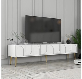 TV asztal/szekrény Bipemu 3 (fehér + arany). Akció -23%. 1095682