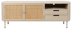 Krémszínű rattan TV-állvány 150x55 cm Amaya – White Label