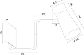 Argon 8880 - LORD fali lámpa 1xE14/7W/230V, fekete