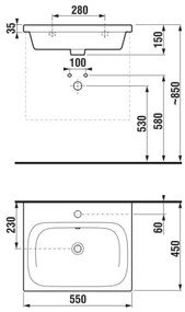 JIKA H8127120001041 - MIO 55x45 cm kerámia falra szerelhető mosdó, fehér