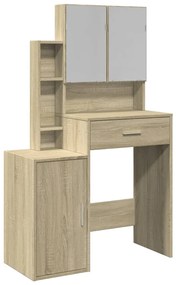 sonoma tölgy színű fésülködőasztal szekrénnyel 80 x 35 x 132 cm