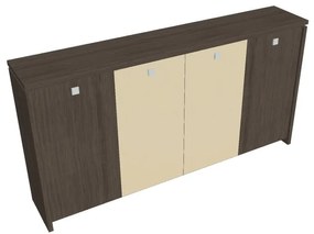 Verno közepes gardrób 248 x 46 x 130 cm, kombinált ajtó, antracit tölgy / vanília