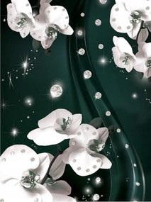 Fotótapéta Orchideák gyémántokkal luxus vinil 184x254 +ragasztó