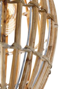 Rusztikus mennyezeti lámpa bambuszból és fehérből - Canna Capsule