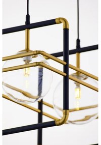 Jupiter 2029 - Csillár zsinóron FIORI 2xG9/10W/230V fekete/arany/átlátszó