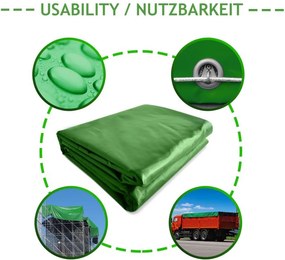 JAGO Ponyvaponyva 650 g/m² alumínium háló 3 x 6 m zöld