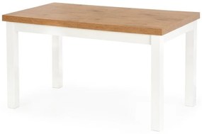 Asztal Houston 559Lándzsa tölgy, Fehér, 76x80x140cm, Hosszabbíthatóság, Laminált forgácslap, Fa