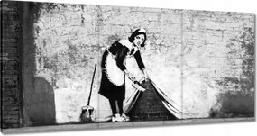Vászonkép 60x30 Banksy Szobalány Grafiti