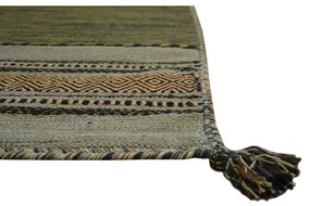 Antique Kilim zöld-barna pamut szőnyeg, 120 x 180 cm - Floorita