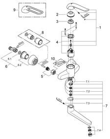 GROHE 32773000 - EUROECO SPECIAL mosdócsaptelep 257 mm, fényes króm