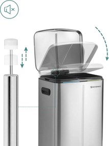 Dupla szemetes, 2 x 20 literes konyhai szemetes, ezüst