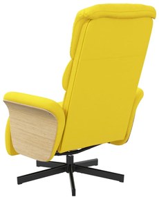 Világossárga szövet dönthető fotel lábtartóval