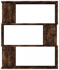 füstös tölgy színű fa könyvszekrény/térelválasztó 80x24x96 cm