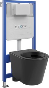 Mexen Fenix Slim, rejtett modulos és falra szerelhető WC Rico, fekete matt, 6103372XX85