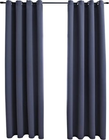 vidaXL 2 db antracitszürke sötétítőfüggöny fémgyűrűkkel 140 x 245 cm
