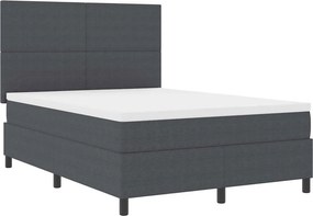 vidaXL Boxrugós ágy Sötétszürke és Fehér 140 x 190 cm Bársonyos szövet