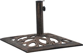 vidaXL bronzszínű öntöttvas napernyőtalp 12 kg 49 cm